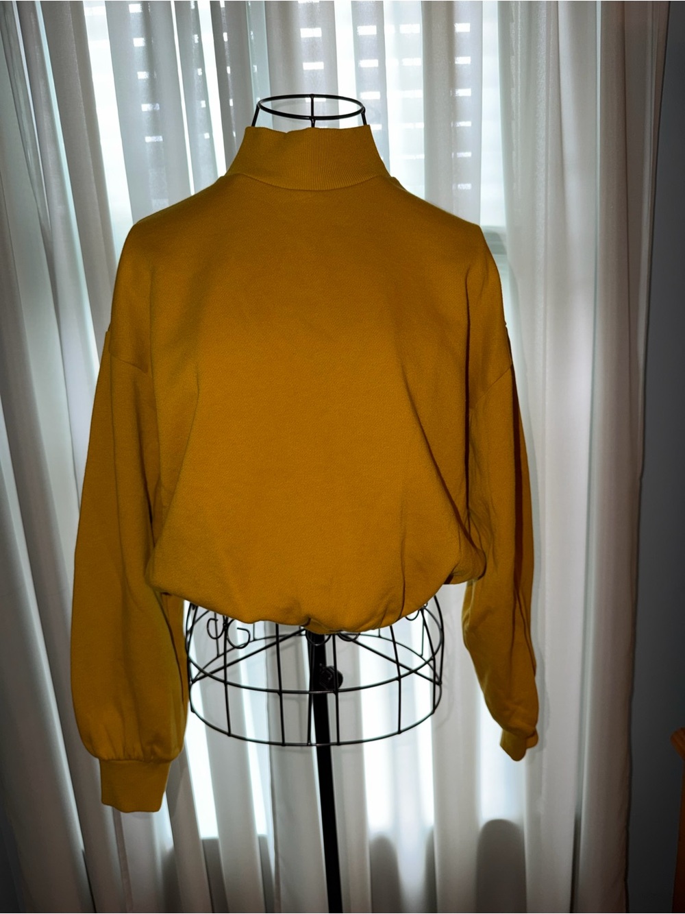 Forever 21 Mustard Mock Neck Sweatshirt